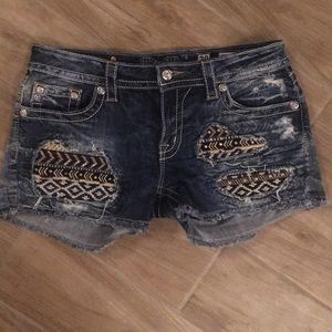 Miss Me Southwestern Stretch Jean Shorts